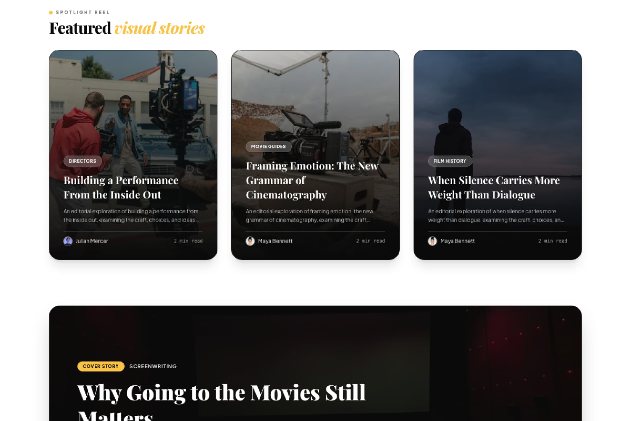 Cinematic Layout