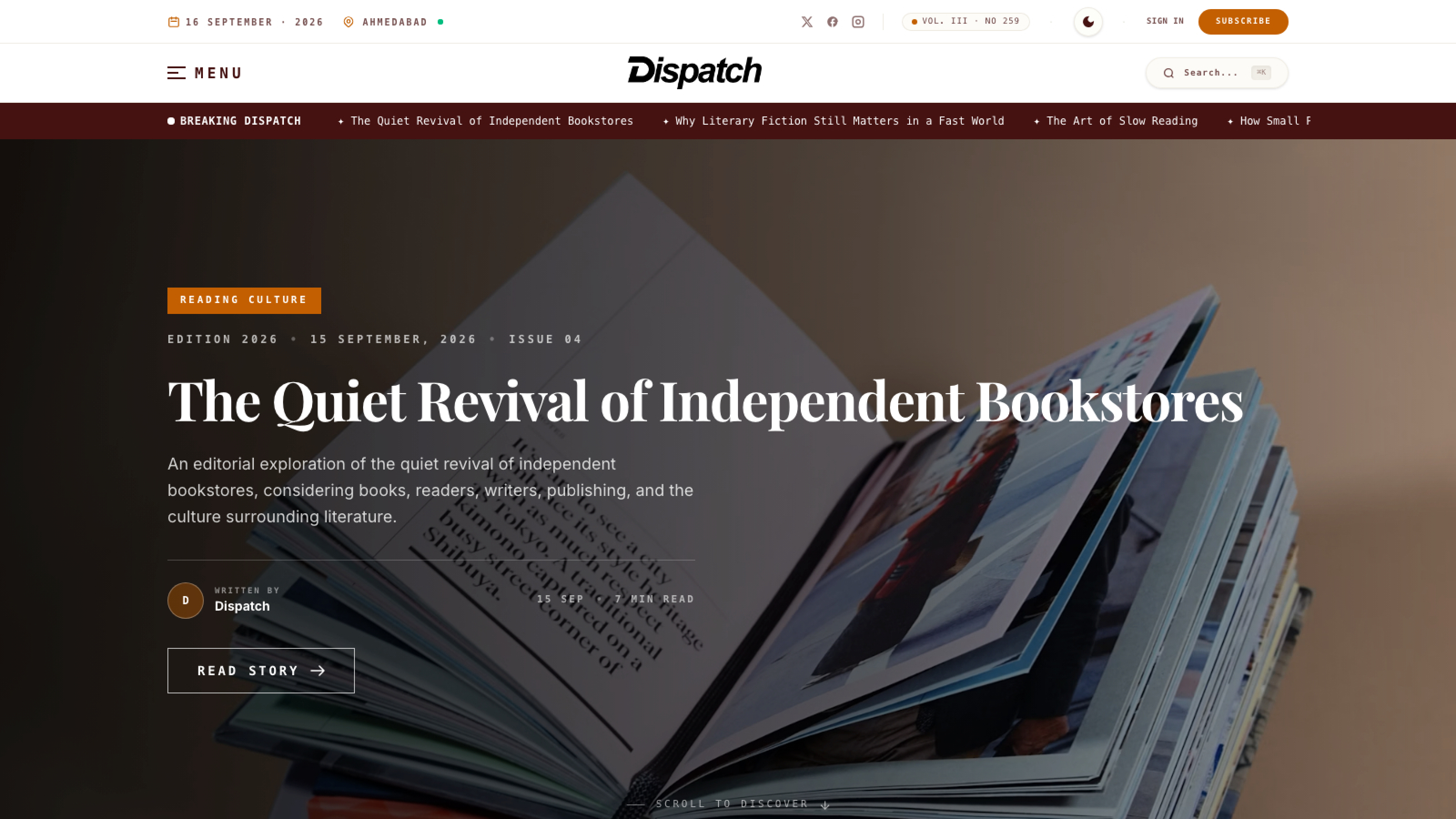 Dispatch cover preview
